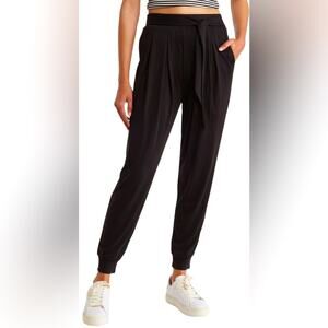 Black pleated tie front joggers Area stars brand size XS